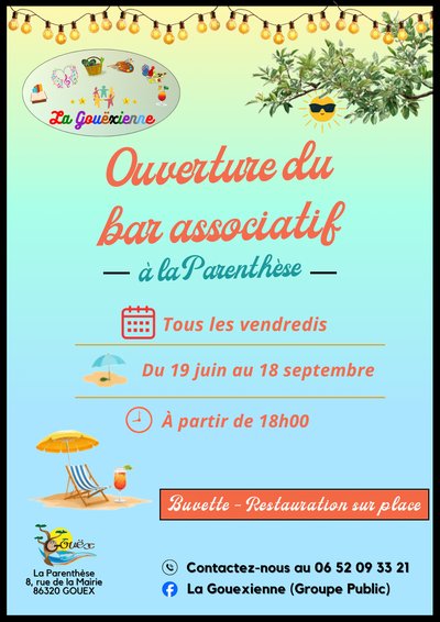 OUVERTURE DU BAR ASSOCIATIF A LA PARENTHESE